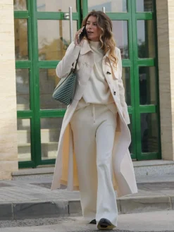 Abrigos Y Chaquetas|Chaquetas De Mujer-Mariquita Trasquilá ABRIGO LARGO OLIVIA Beige