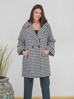 Abrigos Y Chaquetas-Mariquita Trasquilá ABRIGO PATA DE GALLO Negro/Blanco