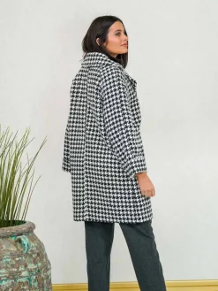 Abrigos Y Chaquetas-Mariquita Trasquilá ABRIGO PATA DE GALLO Negro/Blanco