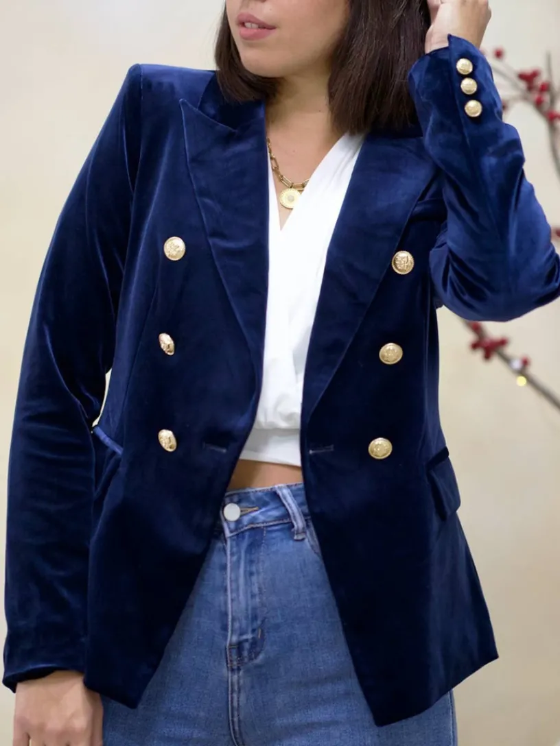 Abrigos Y Chaquetas|Chaquetas De Mujer-Mariquita Trasquilá BLAZER TERCIOPELO