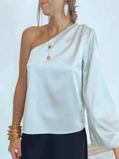 Blusas Y Camisas De Mujer|Blusas Y Tops De Fiesta-Mariquita Trasquilá BLUSA ASIMETRICA GLAM