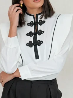 Blusas Y Camisas De Mujer-Mariquita Trasquilá LUSA CONTRASTE CHINES B