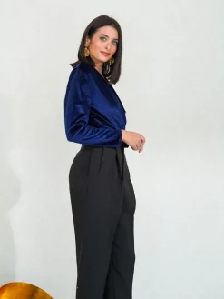 Blusas Y Camisas De Mujer-Mariquita Trasquilá BODY TERCIOPELO ESCOTE
