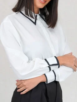 Blusas Y Camisas De Mujer-Mariquita Trasquilá CAMISA CUELLO CONTRASTE B