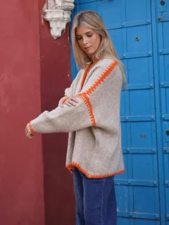 Jerséis Y Sudaderas De Mujer|Abrigos Y Chaquetas-Mariquita Trasquilá CARDIGAN OVERSIZE PESPUNTES