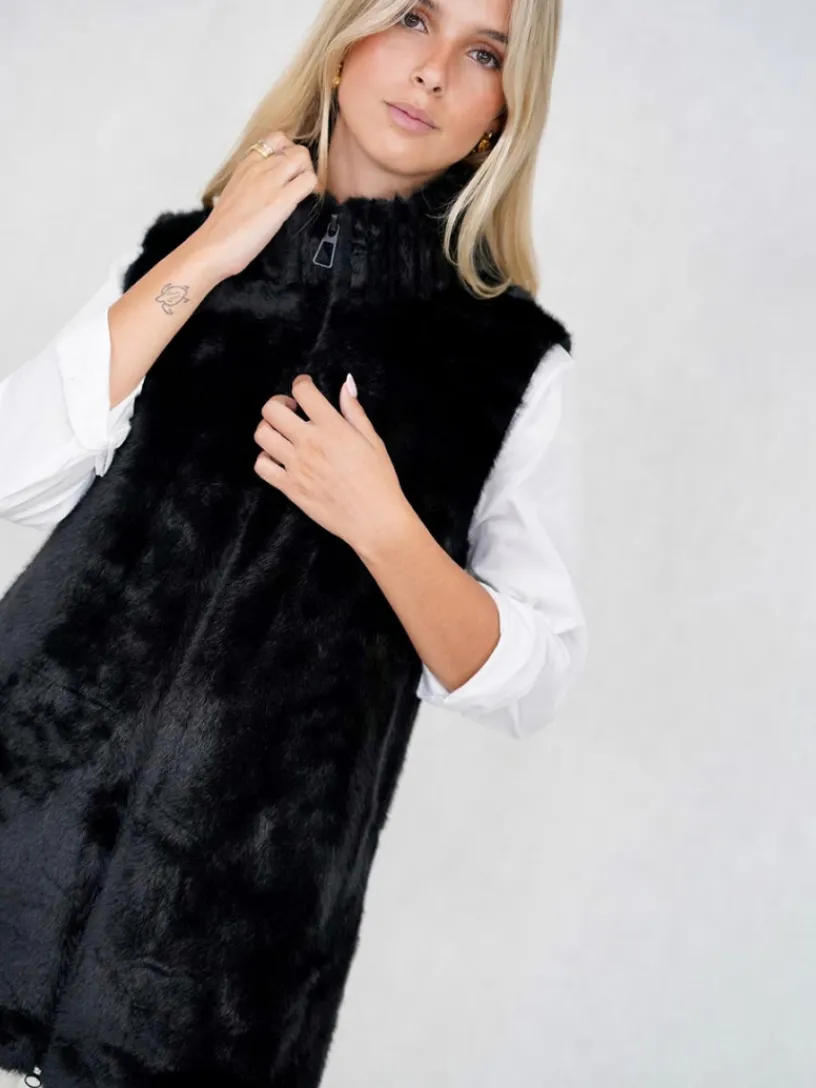 Abrigos Y Chaquetas|Chaquetas De Mujer-Mariquita Trasquilá CHALECO PELO SINTETICO