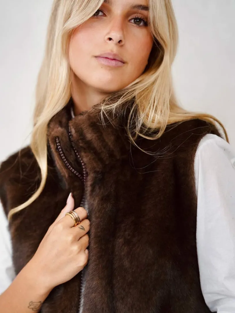 Abrigos Y Chaquetas|Chaquetas De Mujer-Mariquita Trasquilá CHALECO PELO SINTETICO