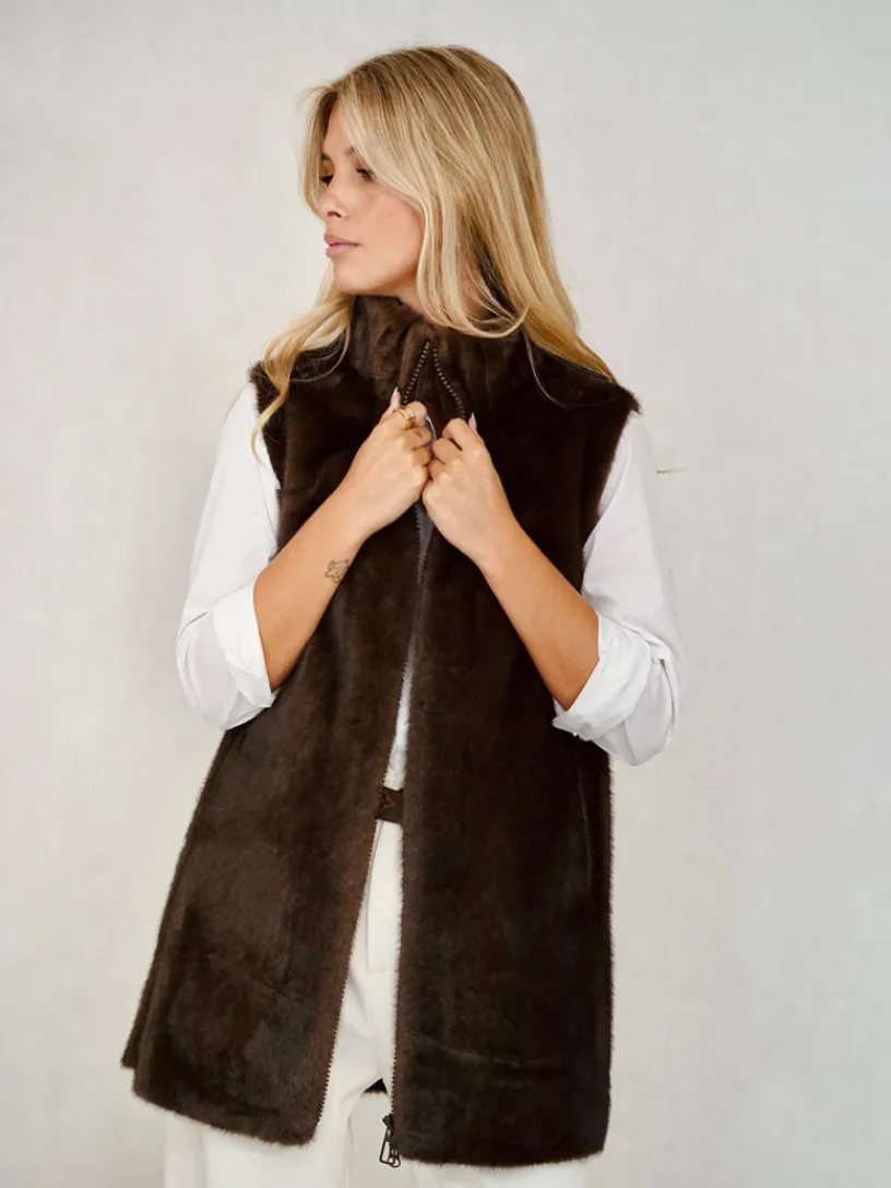 Abrigos Y Chaquetas|Chaquetas De Mujer-Mariquita Trasquilá CHALECO PELO SINTETICO