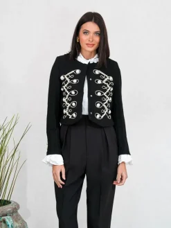 Abrigos Y Chaquetas|Chaquetas De Mujer-Mariquita Trasquilá CHAQUETA CORTA GABAN Negro