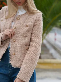 Abrigos Y Chaquetas|Chaquetas De Mujer-Mariquita Trasquilá CHAQUETA TWEED BeigeTostado