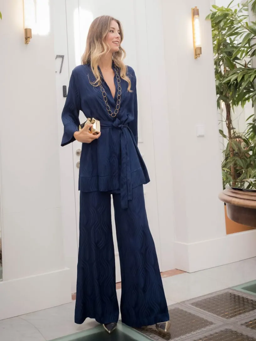 Pantalones De Fiesta|Trajes De Chaqueta-Mariquita Trasquilá CONJUNTO TAVOLARA AzulMarino