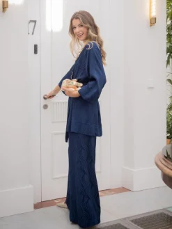 Pantalones De Fiesta|Trajes De Chaqueta-Mariquita Trasquilá CONJUNTO TAVOLARA AzulMarino