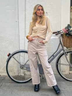 Pantalones De Mujer-Mariquita Trasquilá JEANS MOM FIT LARA BlancoHueso