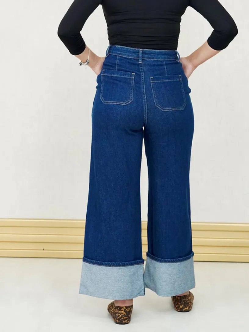 Pantalones De Mujer-Mariquita Trasquilá JEANS RECTO SELVEDGE VaqueroOscuro