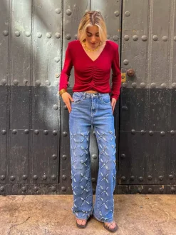 Pantalones De Mujer-Mariquita Trasquilá JEANS ROTOS FANTASIA Denim