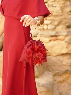 Bolsos De Fiesta-Mariquita Trasquilá LIMOSNERA LUCERO RojoGranate