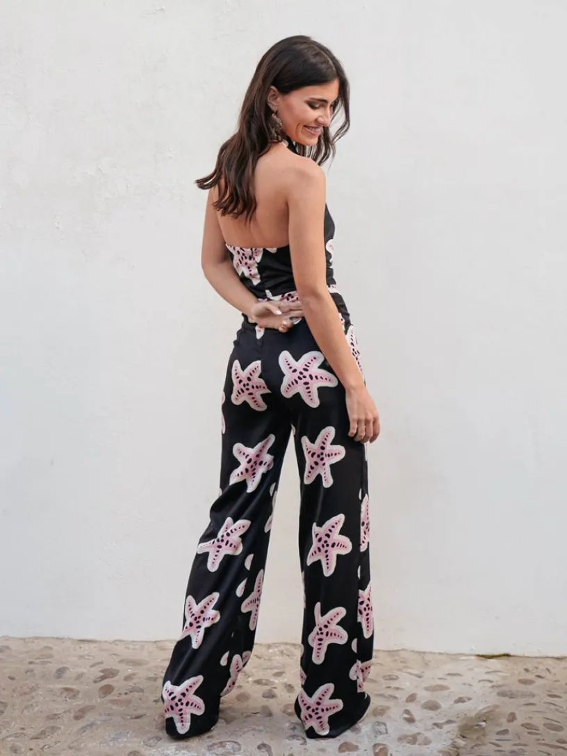 Vestidos De Mujer|Monos De Fiesta-Mariquita Trasquilá MONO ESTRELLAS Negro