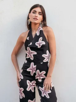 Vestidos De Mujer|Monos De Fiesta-Mariquita Trasquilá MONO ESTRELLAS Negro