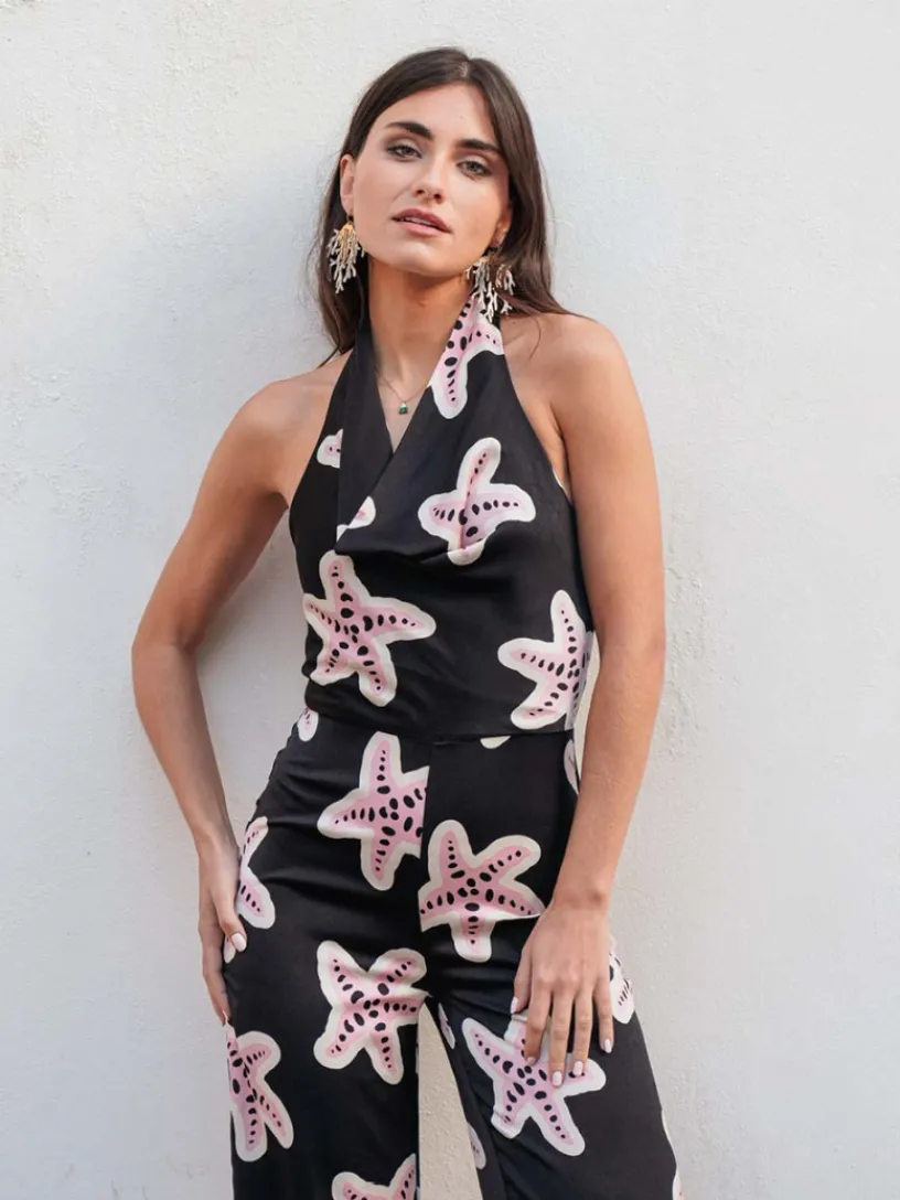 Vestidos De Mujer|Monos De Fiesta-Mariquita Trasquilá MONO ESTRELLAS Negro