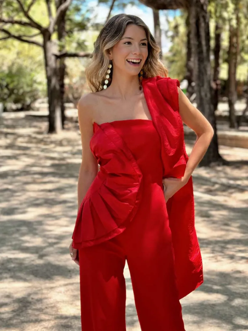 Vestidos De Graduación|Vestido De Puesta De Largo-Mariquita Trasquilá MONO VOLANTE RETAMA