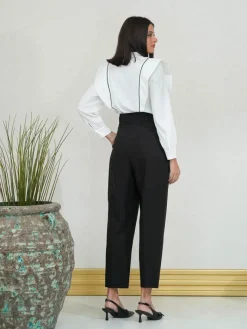 Pantalones De Fiesta|Pantalones De Mujer-Mariquita Trasquilá PANTALON BAGGY PINZAS Negro
