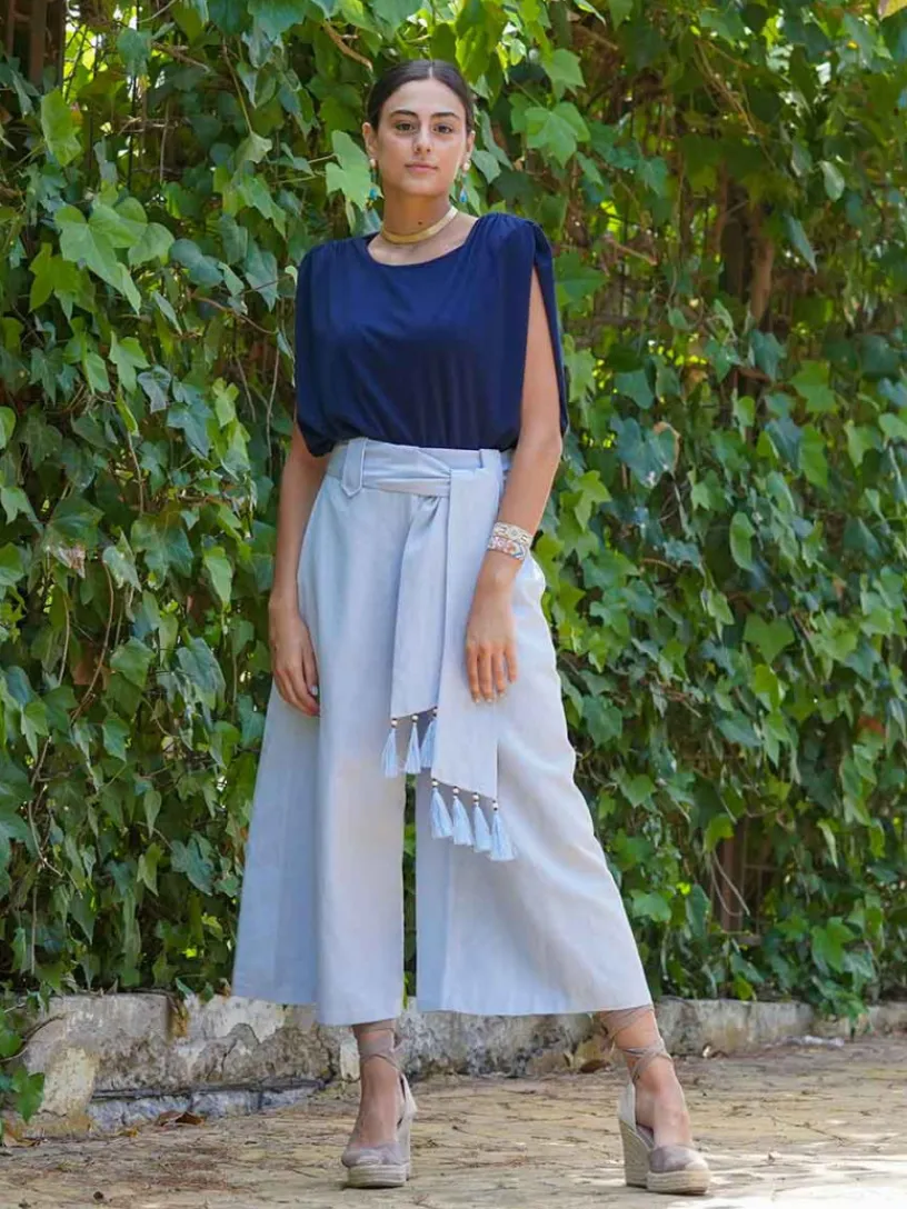 Pantalones De Mujer|Pantalones De Fiesta-Mariquita Trasquilá PANTALON CORSARIO PALAZZO