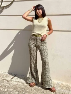 Pantalones De Mujer|Pantalones De Fiesta-Mariquita Trasquilá PANTALON DAISY VerdeCaqui