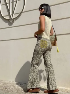 Pantalones De Mujer|Pantalones De Fiesta-Mariquita Trasquilá PANTALON DAISY VerdeCaqui