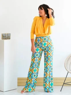 Pantalones De Mujer|Pantalones De Fiesta-Mariquita Trasquilá PANTALON DEBA AmarilloMostaza