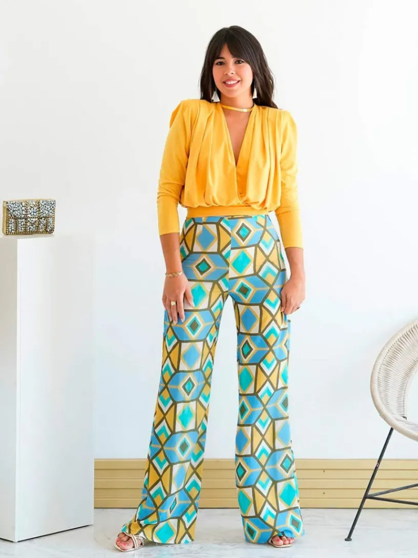 Pantalones De Mujer|Pantalones De Fiesta-Mariquita Trasquilá PANTALON DEBA AmarilloMostaza
