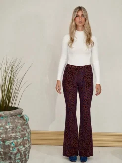 Pantalones De Mujer|Pantalones De Fiesta-Mariquita Trasquilá PANTALON FLARE LEOPARD