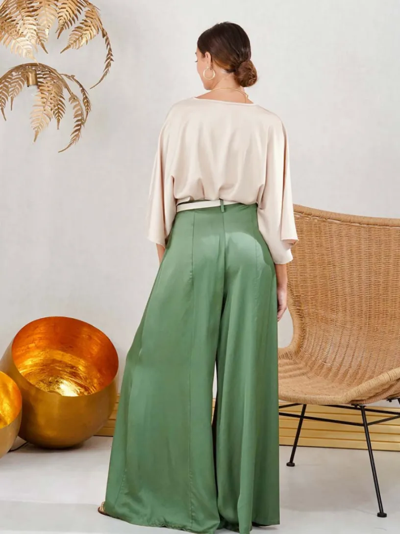 Pantalones De Mujer|Pantalones De Fiesta-Mariquita Trasquilá PANTALON PALAZZO DUNA