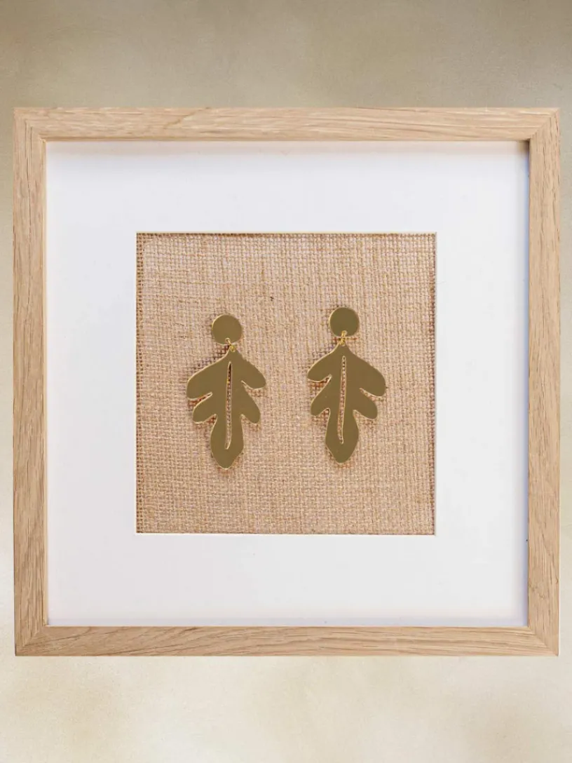 Joyas-Mariquita Trasquilá PENDIENTES HOJA METACRILATO
