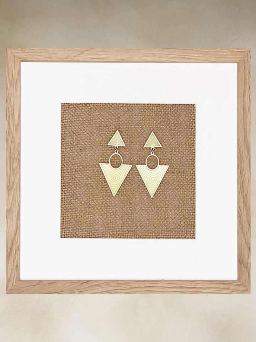 Joyas-Mariquita Trasquilá PENDIENTES METACRILATO TOTEM Dorado