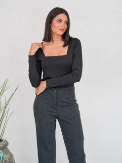 Camisetas De Mujer|Blusas Y Tops De Fiesta-Mariquita Trasquilá TOP ESCOTE CUADRADO