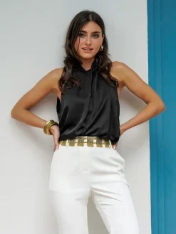 Blusas Y Camisas De Mujer|Blusas Y Tops De Fiesta-Mariquita Trasquilá TOP HALTER RIO