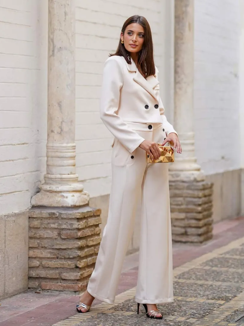 Pantalones De Mujer|Pantalones De Fiesta-Mariquita Trasquilá TRAJE MIRACLE Beige