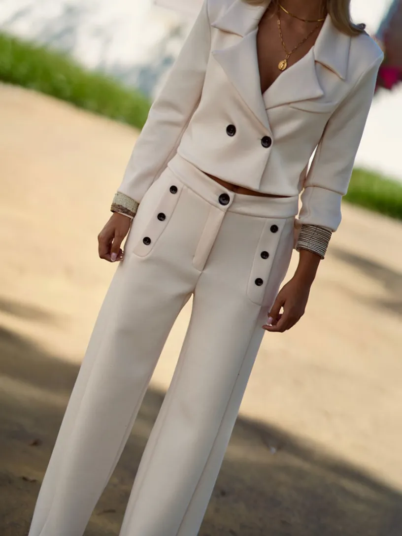 Pantalones De Mujer|Pantalones De Fiesta-Mariquita Trasquilá TRAJE MIRACLE Beige
