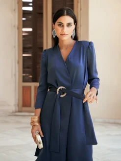 Vestidos Invitadas Boda De Día|Vestidos De Invitada Comunión-Mariquita Trasquilá TRAJE RENATA AzulMarino