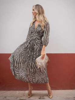 Invitadas -50 €|Vestidos Cortos De Fiesta-Mariquita Trasquilá VESTIDO ARENISCA VerdeCaqui