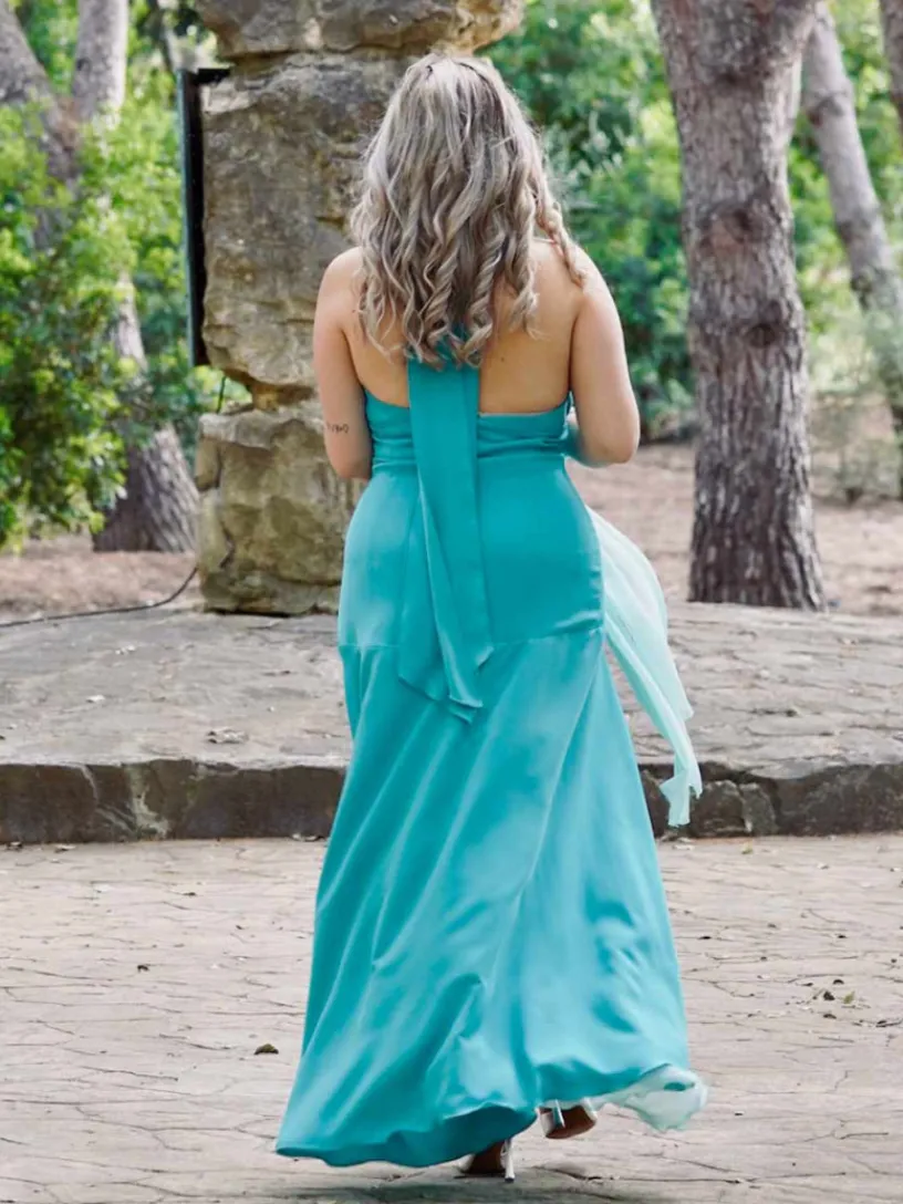 Vestidos De Dama De Honor|Vestido De Puesta De Largo-Mariquita Trasquilá VESTIDO ARRECIFE BY CRIS MATA Turquesa
