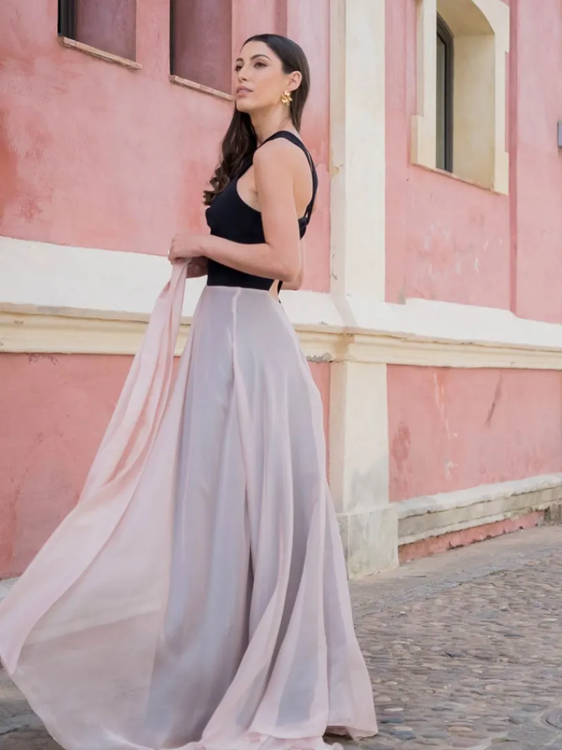 Vestidos De Dama De Honor|Vestido De Puesta De Largo-Mariquita Trasquilá VESTIDO BRISA NegroyRosa