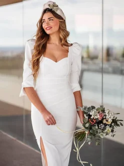 Vestidos Para Madres De Comunión|Vestidos De Novia-Mariquita Trasquilá VESTIDO CALETA Blanco