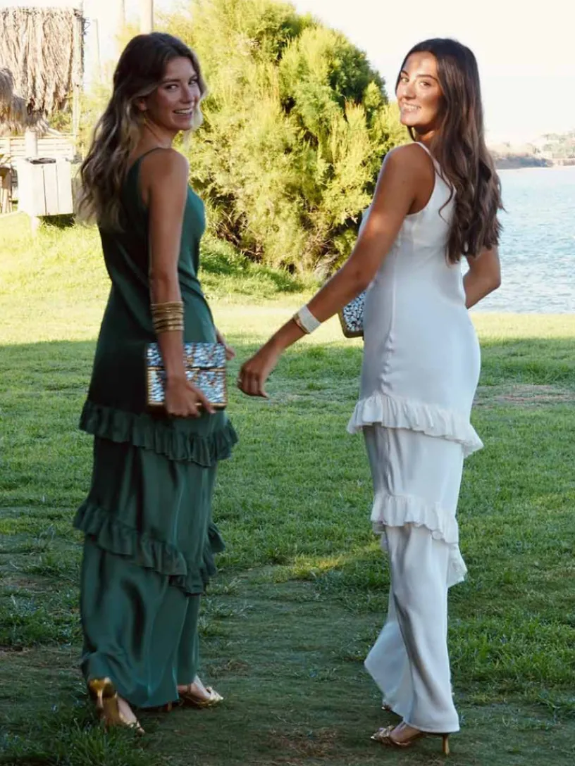Nvitadas Boda De Noche|Vestidos Largos De Fiesta-Mariquita Trasquilá VESTIDO CASCADA VOLANTE