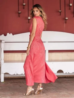 Vestidos Invitadas Boda De Día|Vestidos De Invitada Comunión-Mariquita Trasquilá VESTIDO CATALINA GERANIO RosaGeranio