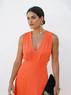 Vestidos De Graduación|Vestido De Puesta De Largo-Mariquita Trasquilá VESTIDO CORALINA Naranja