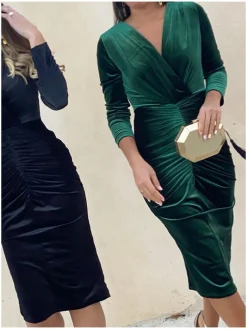 Invitadas -50 €|Vestidos Cortos De Fiesta-Mariquita Trasquilá VESTIDO FRUNCIDO TERCIOPELO
