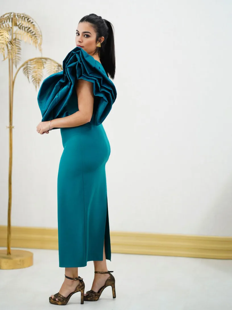 Vestidos Invitadas Boda De Día|Vestidos De Graduación-Mariquita Trasquilá VESTIDO MIDI ISIDORA VerdeBotella