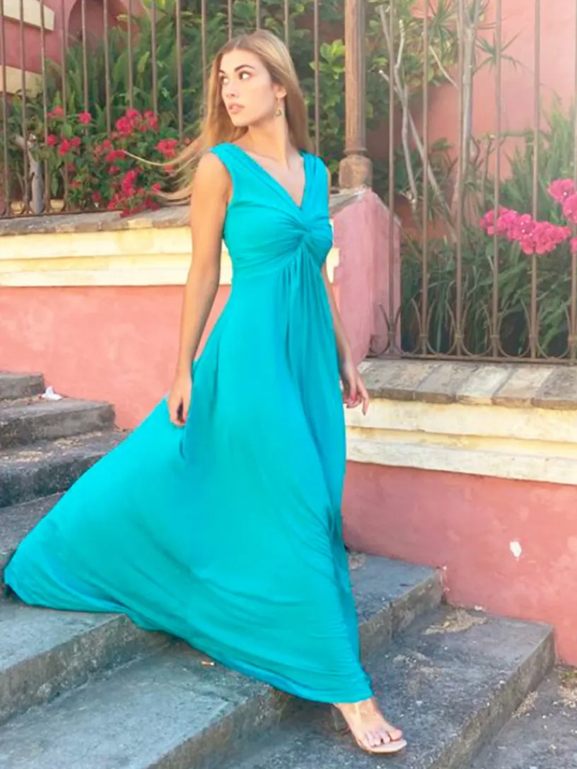 Vestidos De Graduación|Vestidos De Dama De Honor-Mariquita Trasquilá VESTIDO NUDO ADRIANA