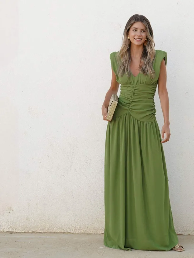Nvitadas Boda De Noche|Vestidos Largos De Fiesta-Mariquita Trasquilá VESTIDO PISTACCHIO VerdePistacho